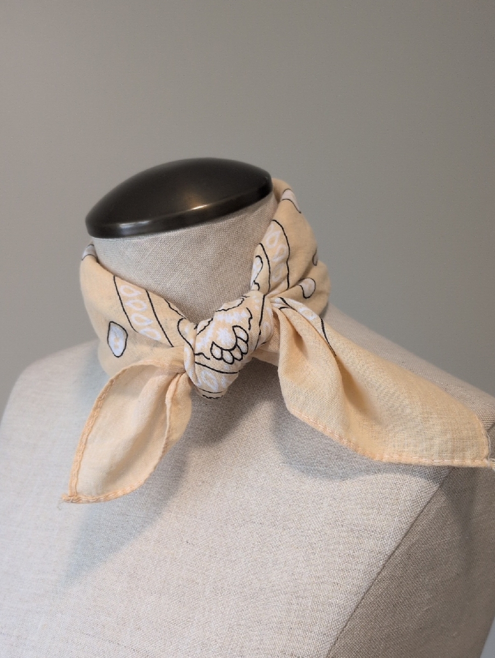 Beige Cream New Bandana Neck Scarf - Women's Accessory